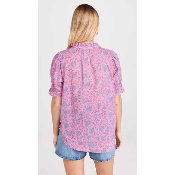 Apiece Apart Los Altos Floral Print Mock Neck Blouse Small - Picture 3 of 12